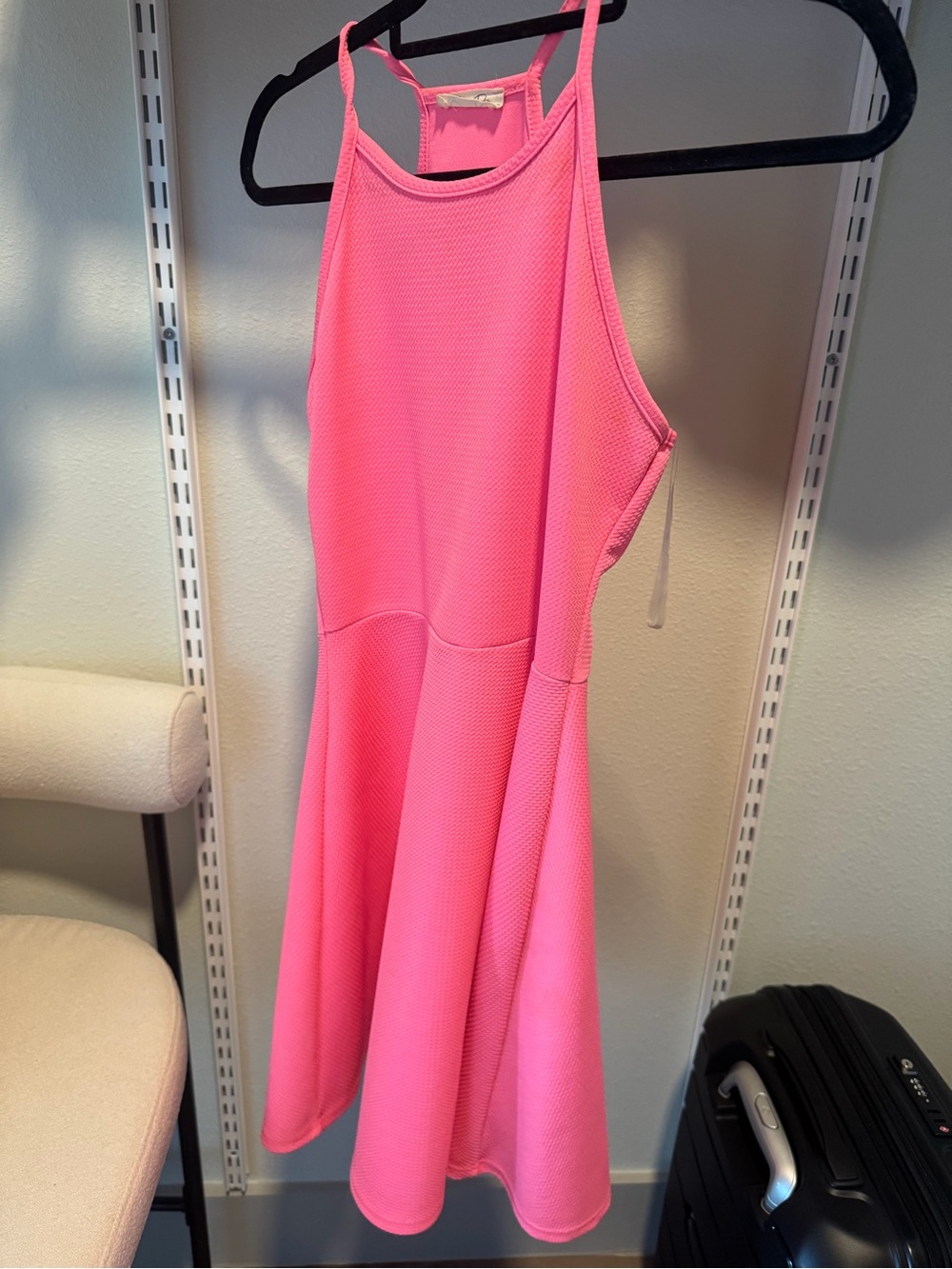 Sleeveless Pink Fit-and-Flare Dress